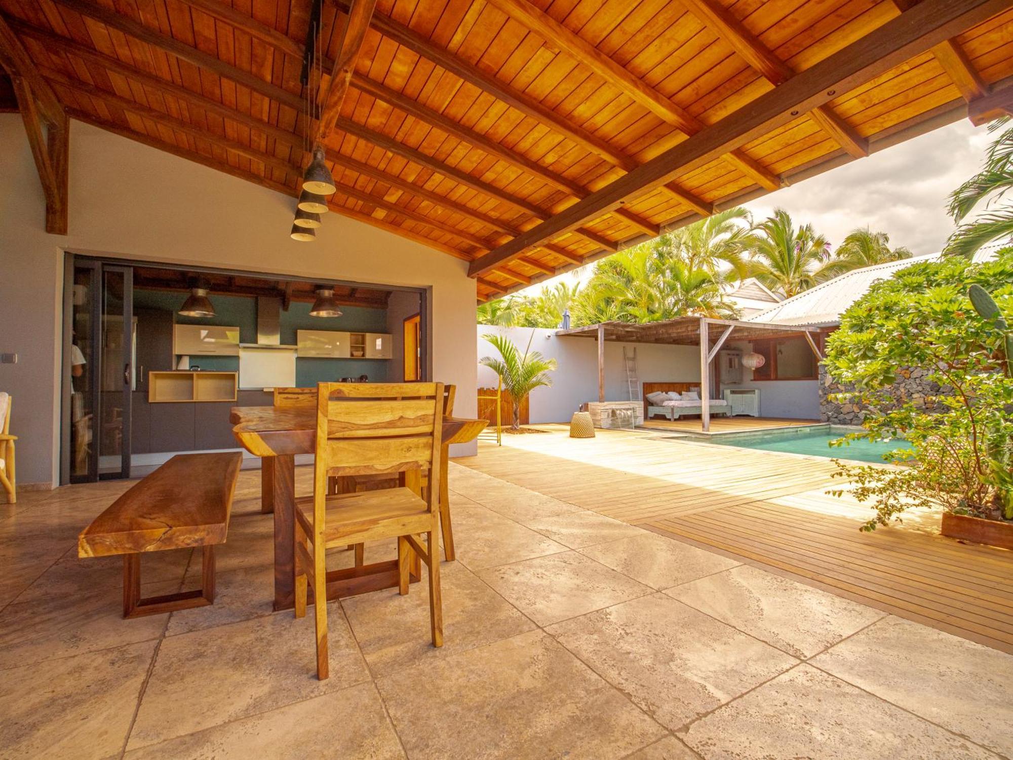 La Kaz Veloutier - Villa 4 Chambres Avec Piscine La Saline Le Bains Bagian luar foto